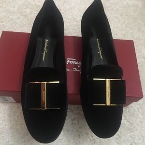 New Salvatore Ferragamo velvet flats